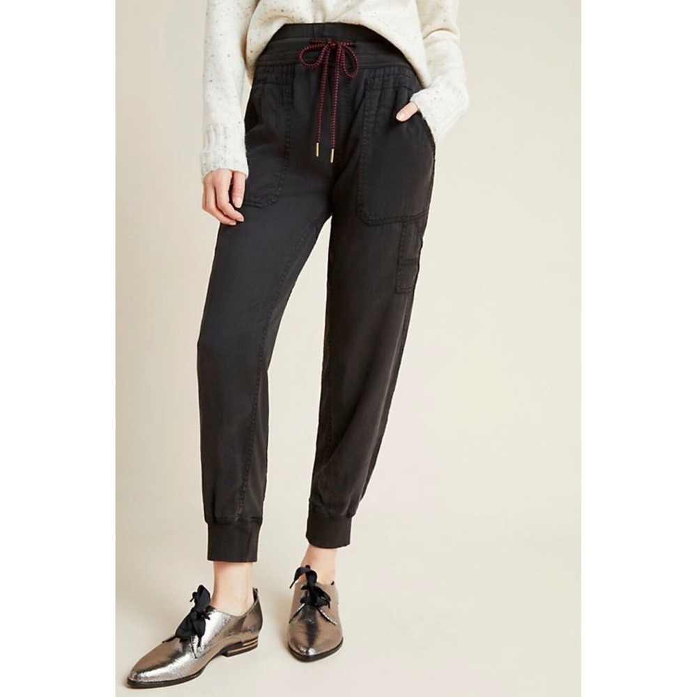 Anthropologie The Nomad Black Lyocell Jogger Pants Size XS Casual Essential Fall